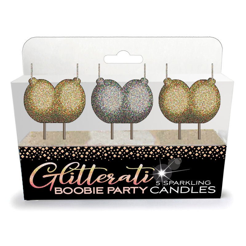Glitterati - boobie candle set - Product front view  | Flirtybay.com.au