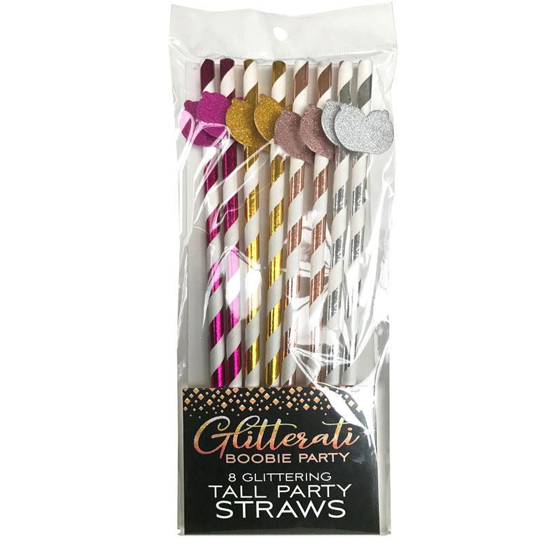 Glitterati - boobie tall party straws - Product front view  | Flirtybay.com.au