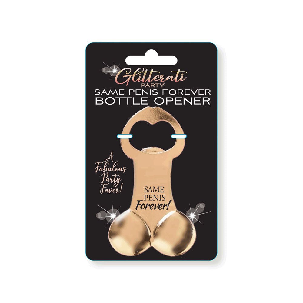 Glitterati same penis forever bottle opener - Product front view  | Flirtybay.com.au