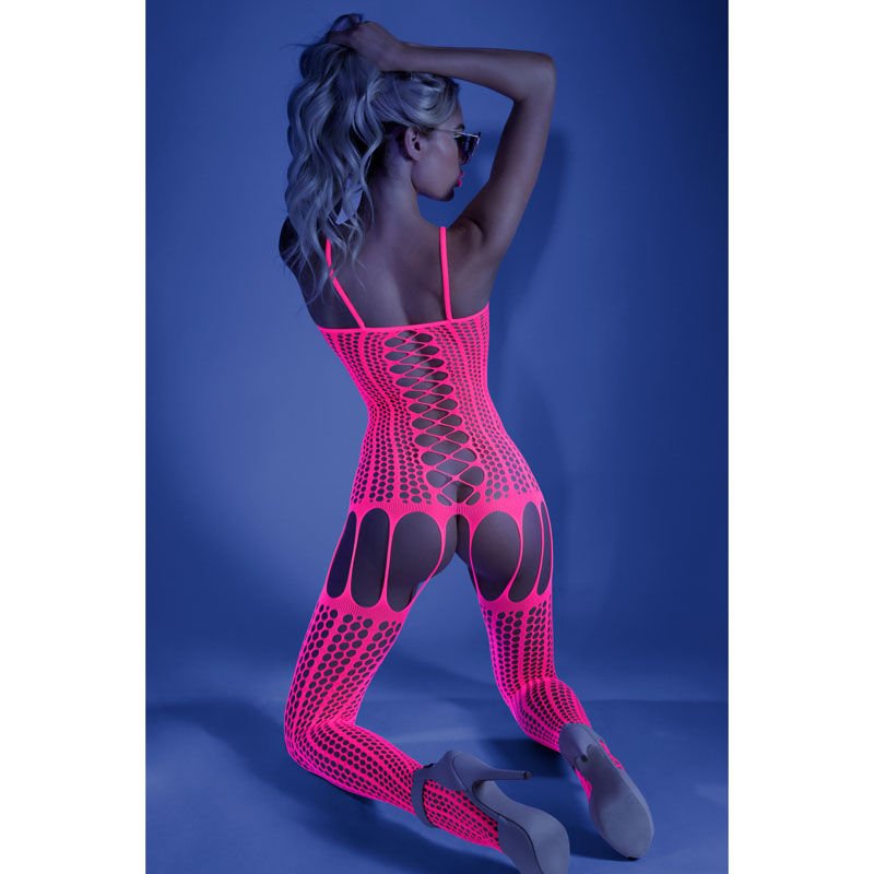 Glow - hypnotic criss - cross paneled bodystocking - Product back view  | Flirtybay.com.au