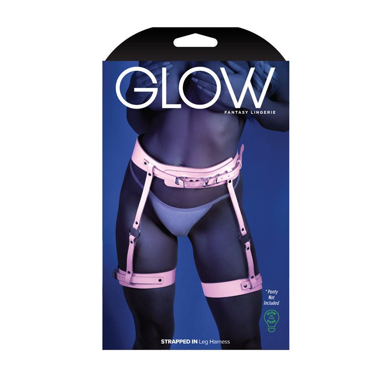 Glow - strapped in leg harness -  box front view | Flirtybay.com.au
