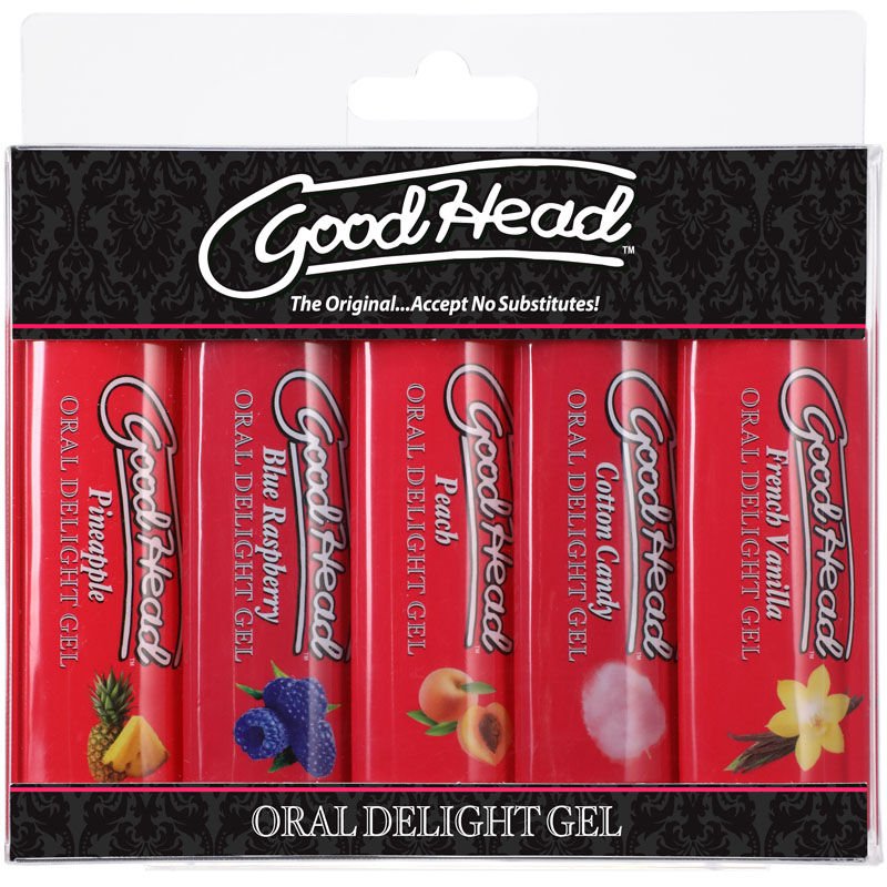 Goodhead - oral delight gel - 5 pack -  box front view | Flirtybay.com.au