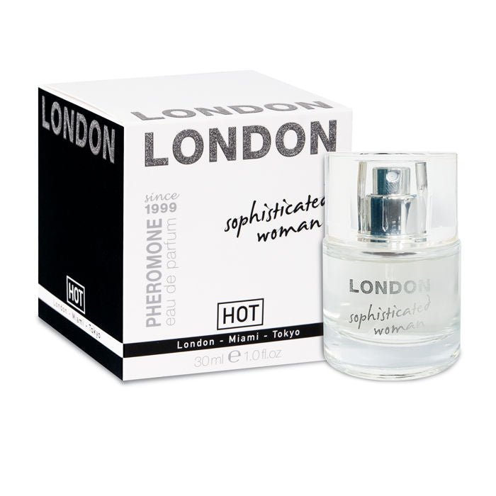 Hot pheromone london - sophisticated woman - Product front view and box front view | Flirtybay.com.au