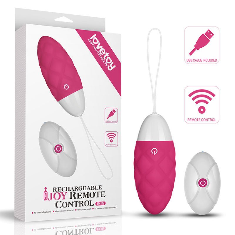 Ijoy - rechargeable remote control egg vibrator - Product front view and box front view | Flirtybay.com.au