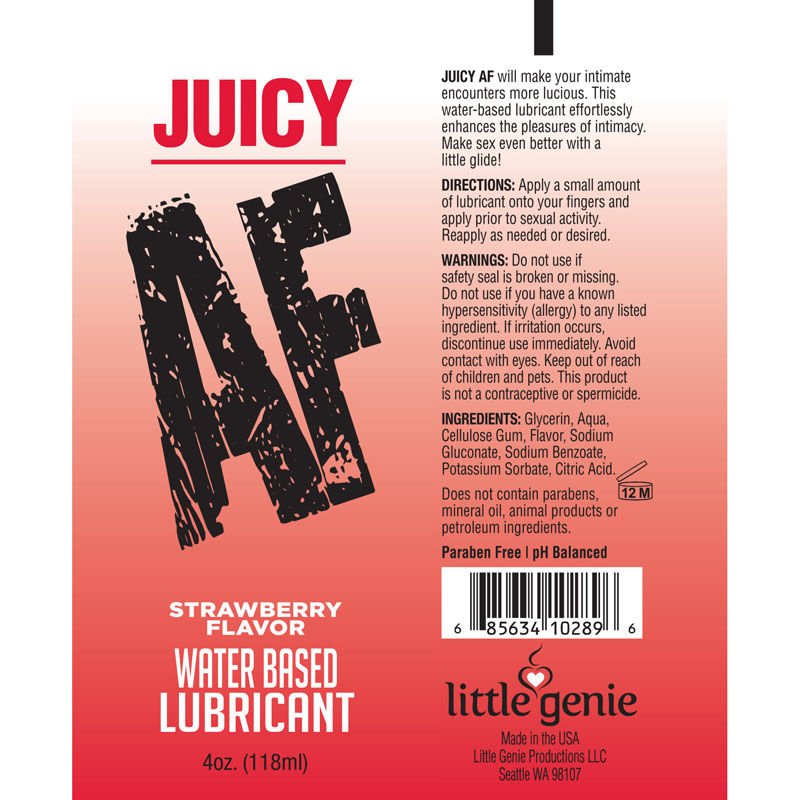 Juicy strawberry water-based lubricant 118ml, box view | Flirtybay.com.au