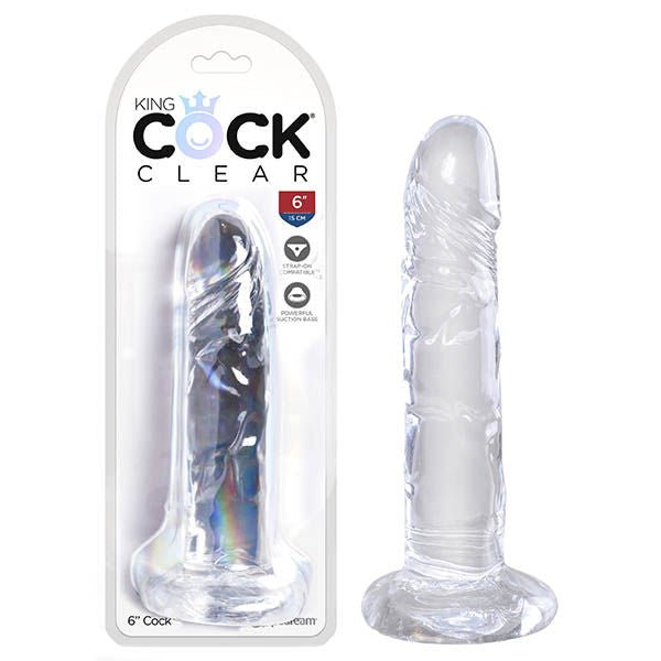 King cock - 6'' dildo - Product front view and box front view | Flirtybay.com.au