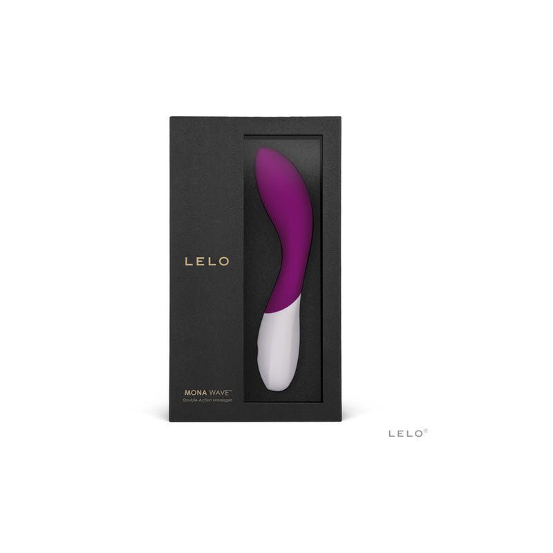 Lelo - mona wave deep rose - g-spot vibrator - Product front view and box front view | Flirtybay.com.au