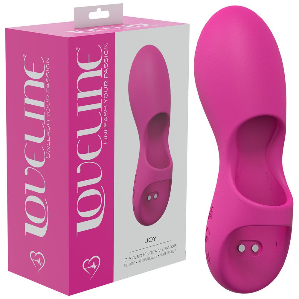 Loveline joy - finger vibrator - Product side view and box side view | Flirtybay.com.au