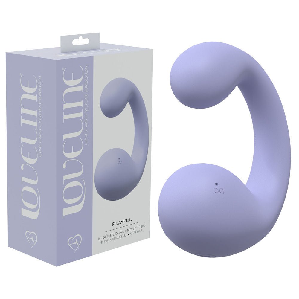 Loveline playful - lavender - love egg vibrator - Product side view and box side view | Flirtybay.com.au