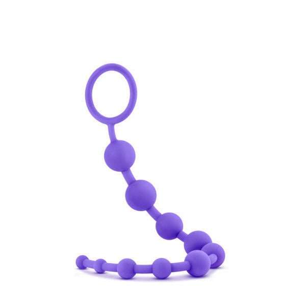 Luxe - Silicone 10 Anal Beads, purple, front view | Flirtybay.com.au