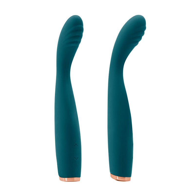 Luxe Lille G spot vibrator, green, front view and side view | Flirtybay.com.au