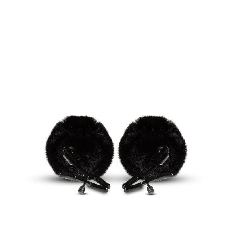 Noir pom adjustable nipple clamps - Product front view  | Flirtybay.com.au