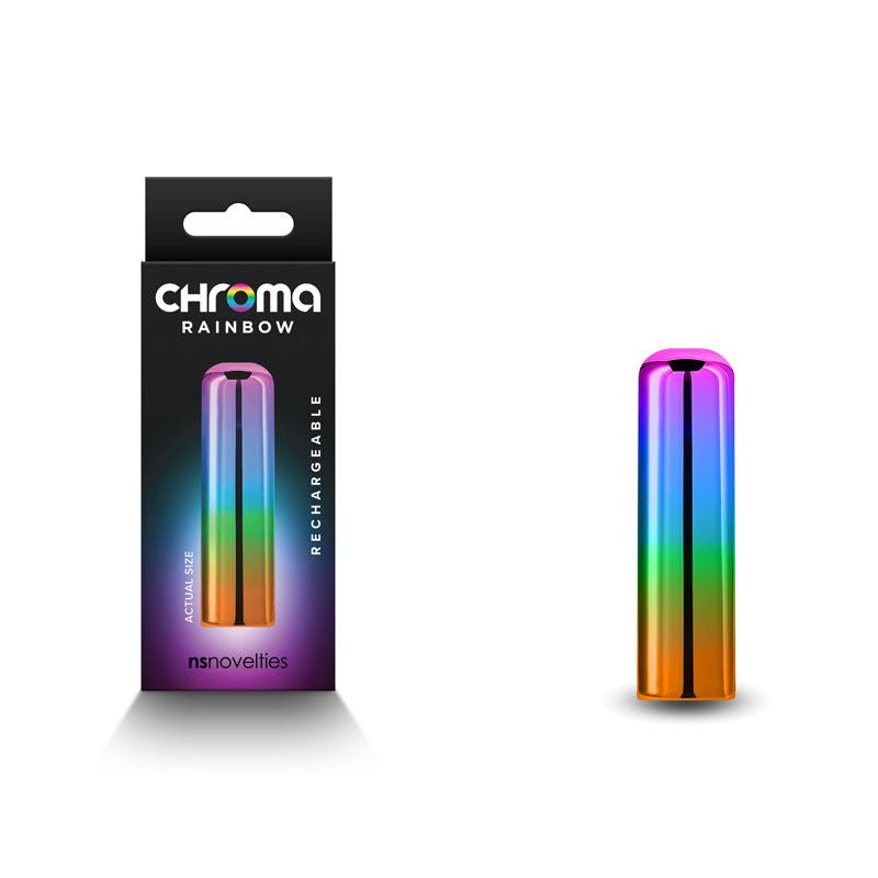 Ns Novelties Chroma Rainbows Bullet Vibrators Taille S box view and front product view | Flirtybay.com.au