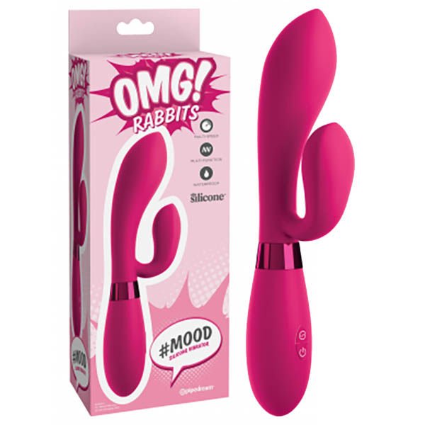 Omg! rabbits #mood - rabbit vibrator - Product front view and box front view | Flirtybay.com.au