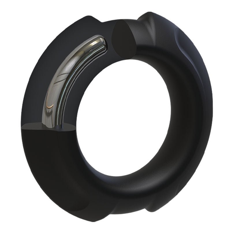 Optimale - flexisteel cock ring 35mm - black, Product side view  | Flirtybay.com.au