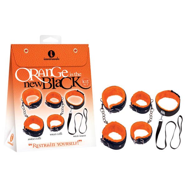 Orange is the new  kit #1 - restrain yourself! bondage kit - Product front view and box side view | Flirtybay.com.au