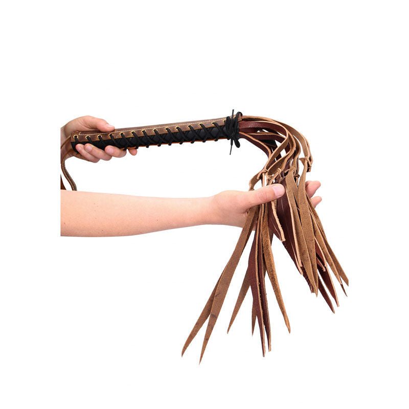 Ouch! italian leather 12 stylish tails - flogger - Product side view  | Flirtybay.com.au