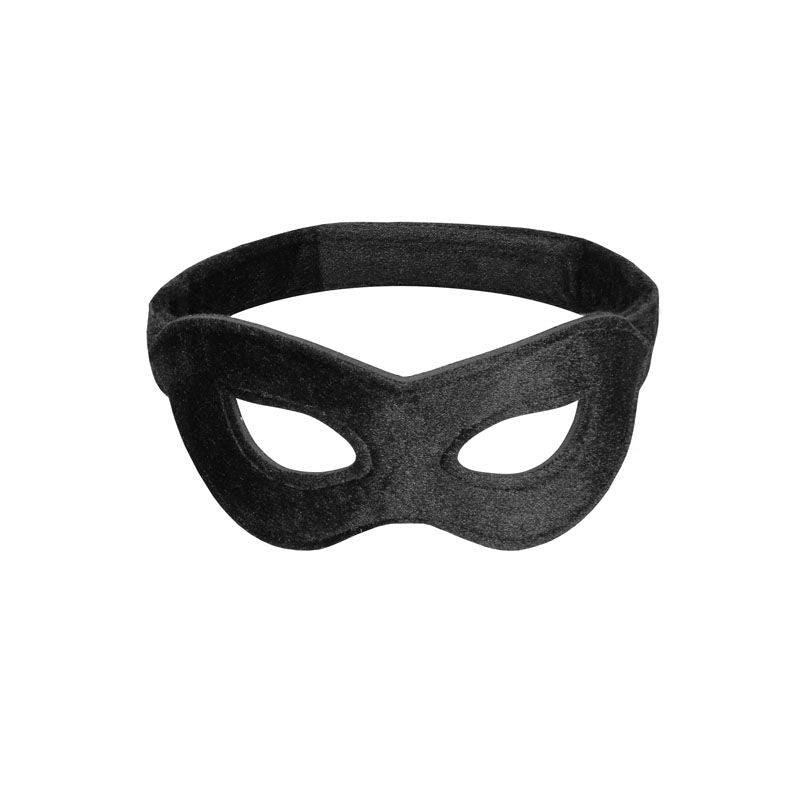 Ouch! velvet & velcro adjustable open eye mask - Product front view  | Flirtybay.com.au