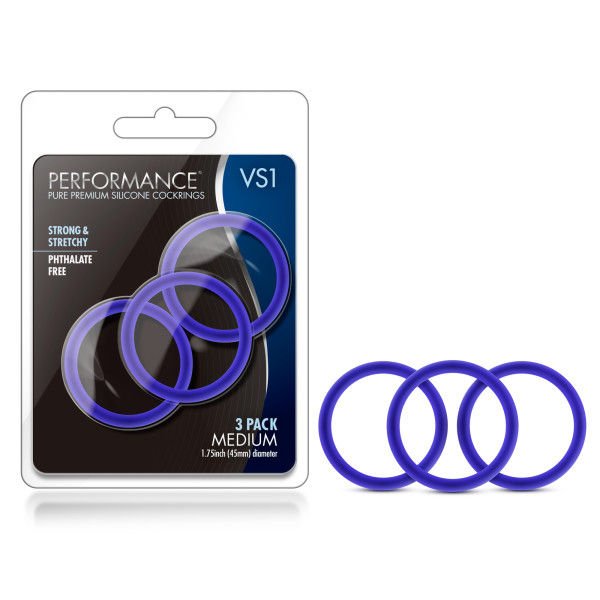 Performance vs1 - pure premium silicone cock rings - Product front view and box front view | Flirtybay.com.au