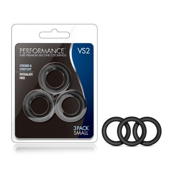 Performance vs2 - pure premium silicone cock rings - Product front view and box front view | Flirtybay.com.au
