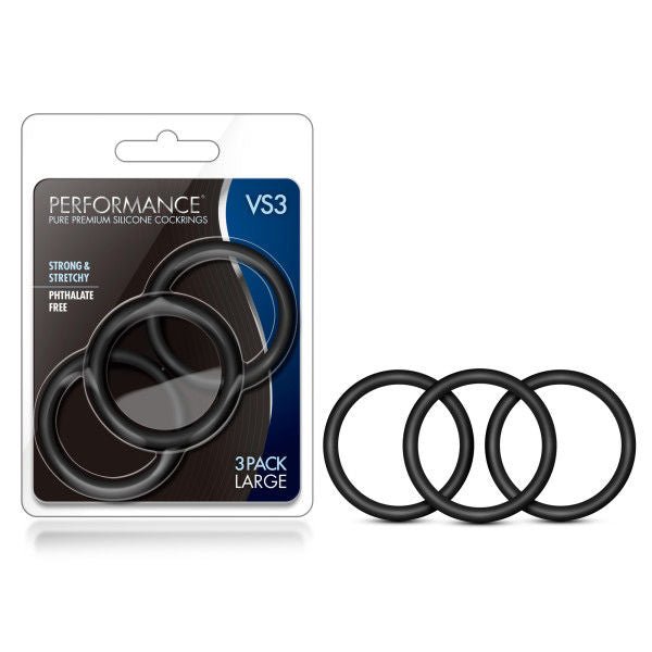 Performance vs3 - pure premium silicone cock rings - Product front view and box front view | Flirtybay.com.au