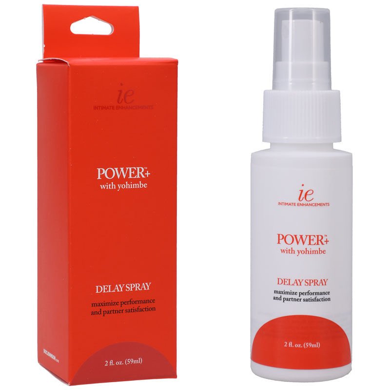 Power + delay spray - Product front view and box front view | Flirtybay.com.au
