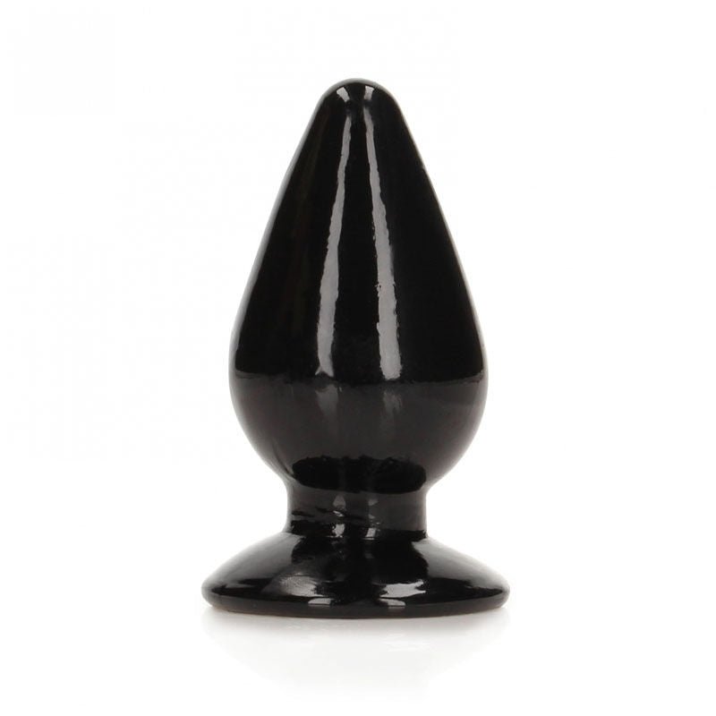 Real rock - 11.5 cm butt plug - Black, Product front view  | Flirtybay.com.au