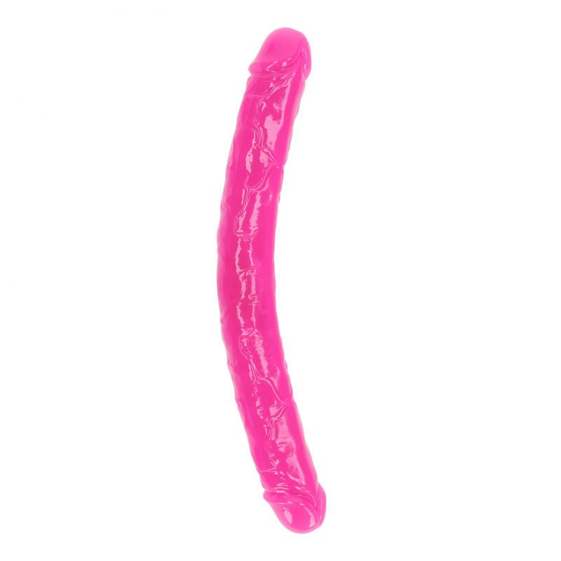 Realcock - 14.9" double dong glow - Pink, Product front view  | Flirtybay.com.au