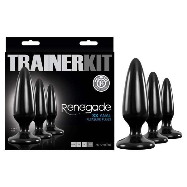 Renegade pleasure - anal plug trainer kit - Product front view and box front view | Flirtybay.com.au