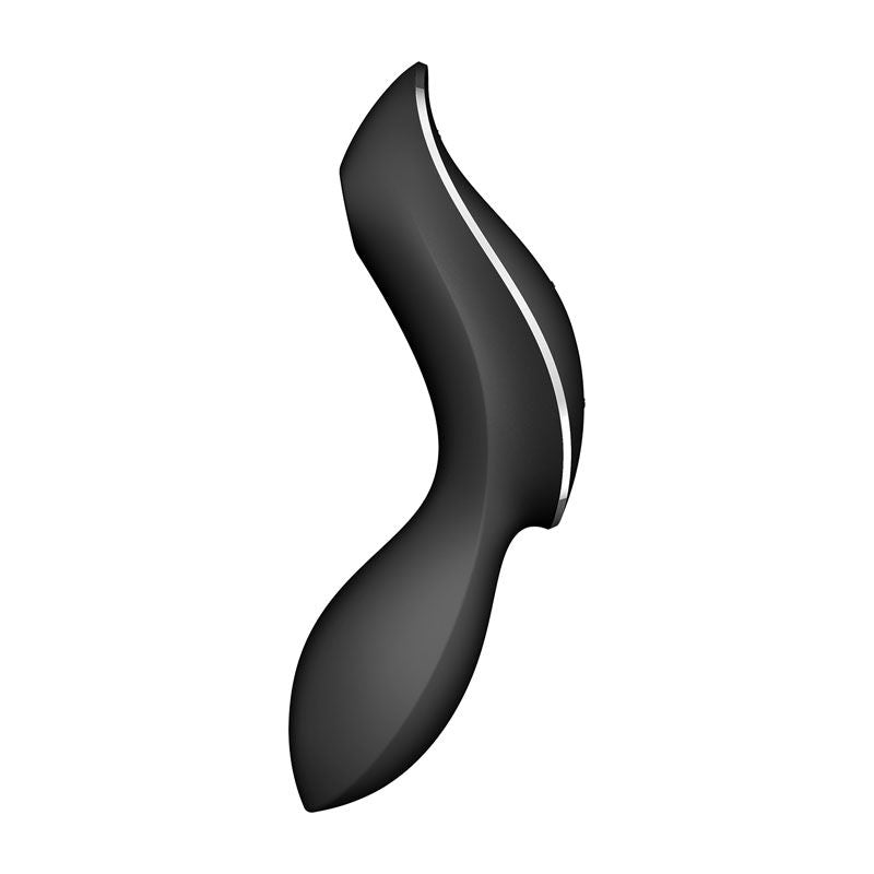 Satisfyer - curvy trinity 2 - clitoral suction stimulator - Black, Product side two view  | Flirtybay.com.au