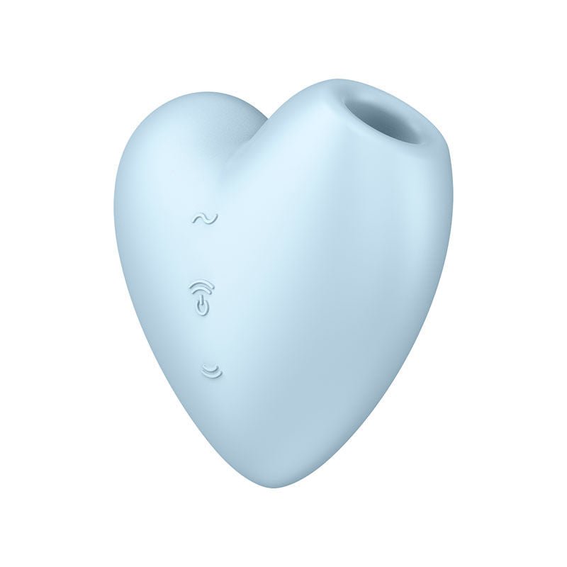 Satisfyer - cutie heart - clitoral suction stimulator - blue, Product side view  | Flirtybay.com.au