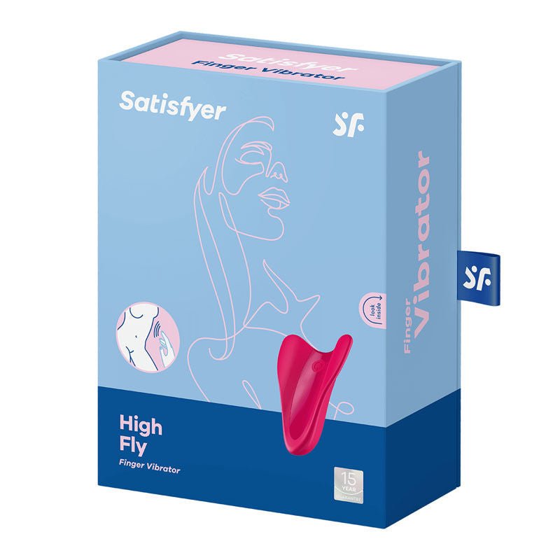 Satisfyer - high fly - finger vibrator -  box side view | Flirtybay.com.au