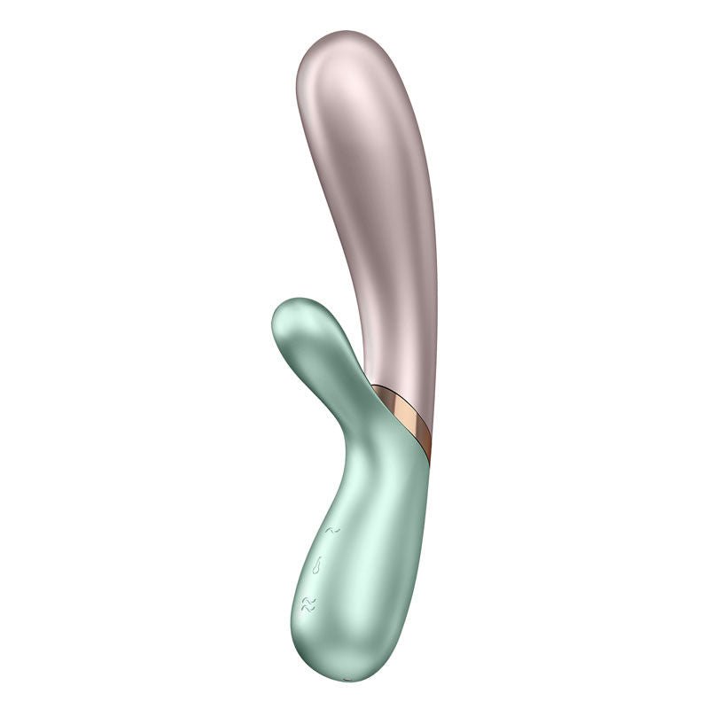 Satisfyer - hot lover - app controlled rabbit vibrator - Green, Product side view  | Flirtybay.com.au