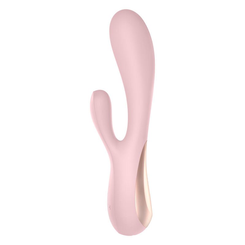 Satisfyer - mono flex - app controlled rabbit vibrator - Pink, Product side two view  | Flirtybay.com.au