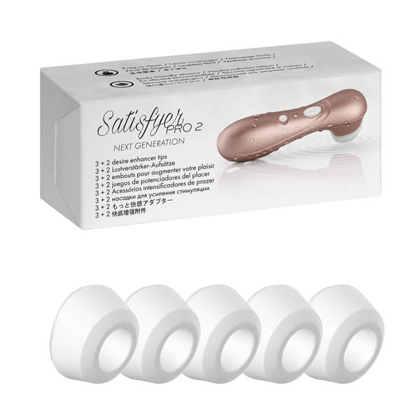 Satisfyer - pro 2 climax tips - Product side view and box side view | Flirtybay.com.au
