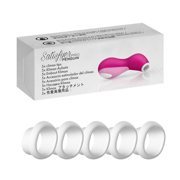 Satisfyer - pro penguin climax tips - Product front view and box side view | Flirtybay.com.au