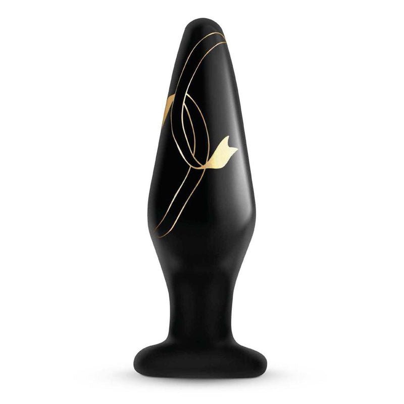 Secret kisses - 4.5'' handblown glass butt plug - Product front view  | Flirtybay.com.au