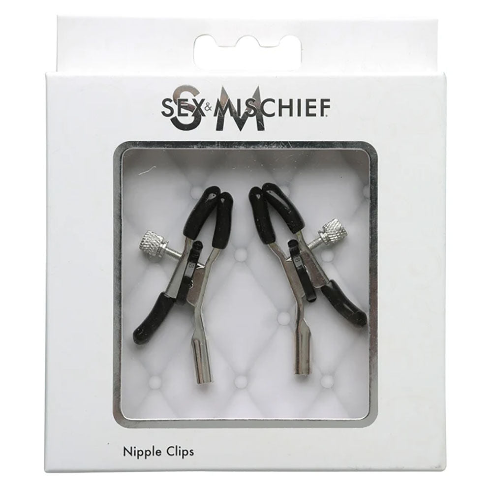 Sex & mischief - nipple clamps -  box front view | Flirtybay.com.au