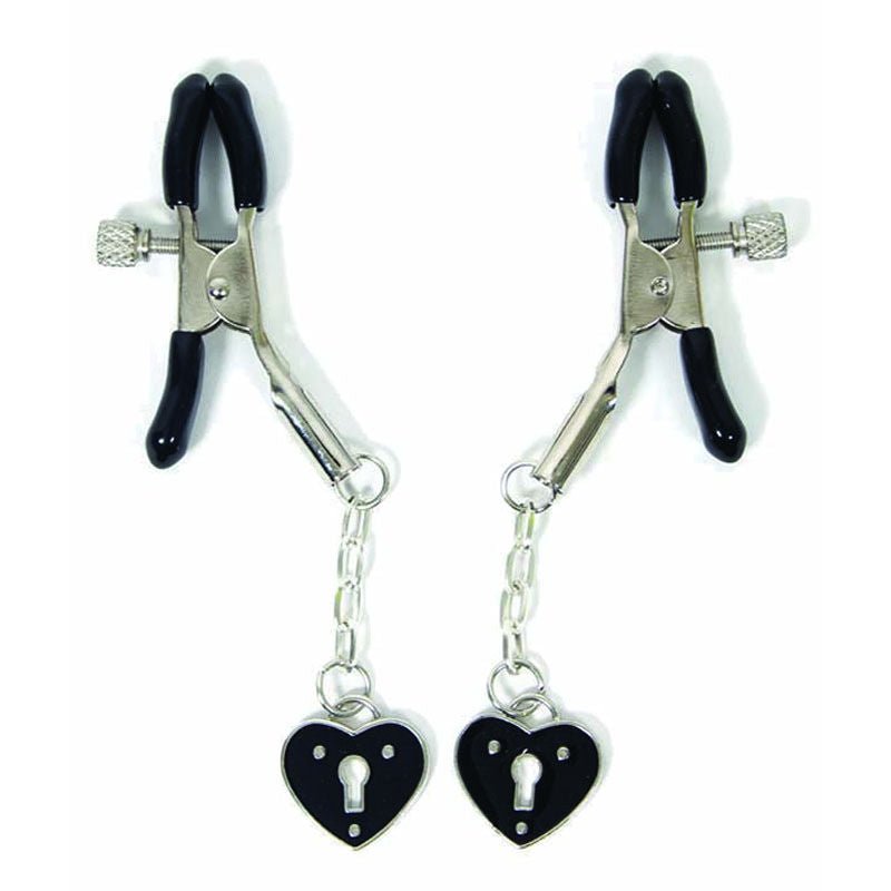 Sexy af - nipple clamps couture hearts - black, Product front view  | Flirtybay.com.au
