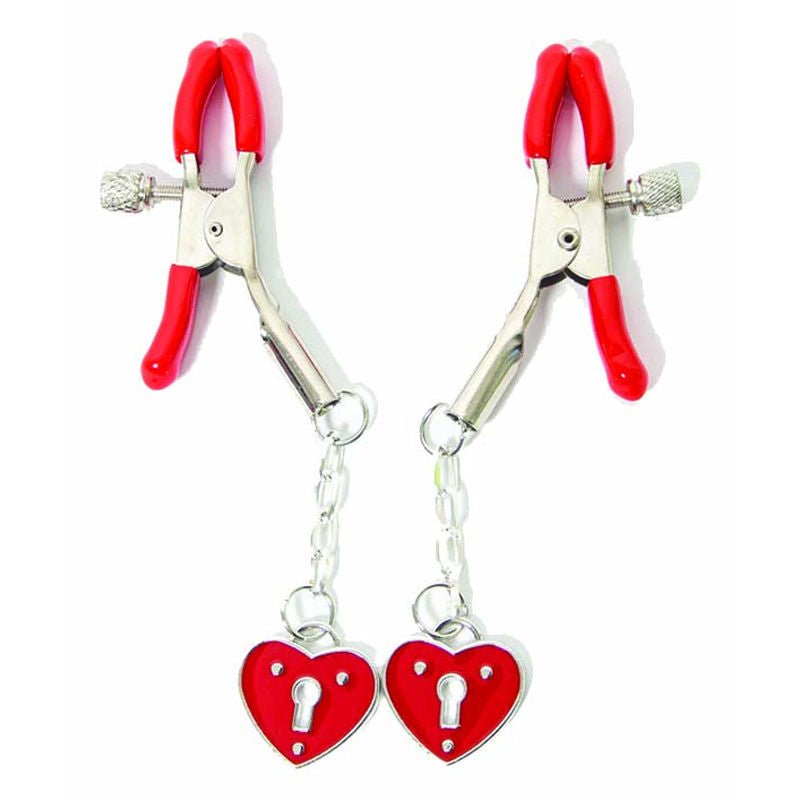Sexy af - nipple clamps couture hearts - red, Product front view  | Flirtybay.com.au