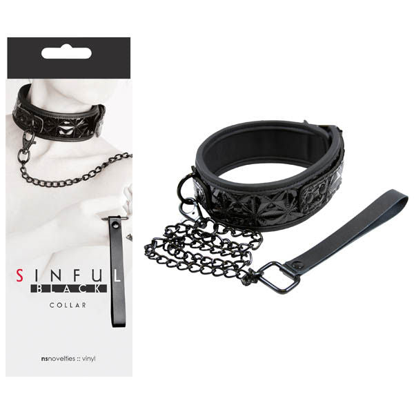 Sinful - bondage collar - Product front view and box front view | Flirtybay.com.au