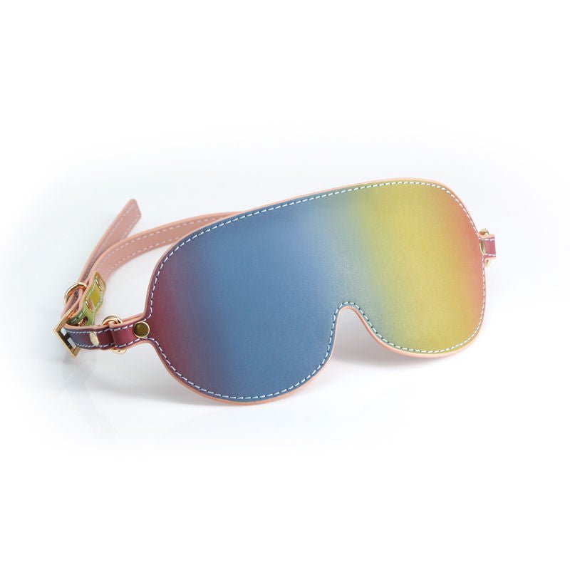 Spectra bondage - blindfold - rainbow - Product front view  | Flirtybay.com.au