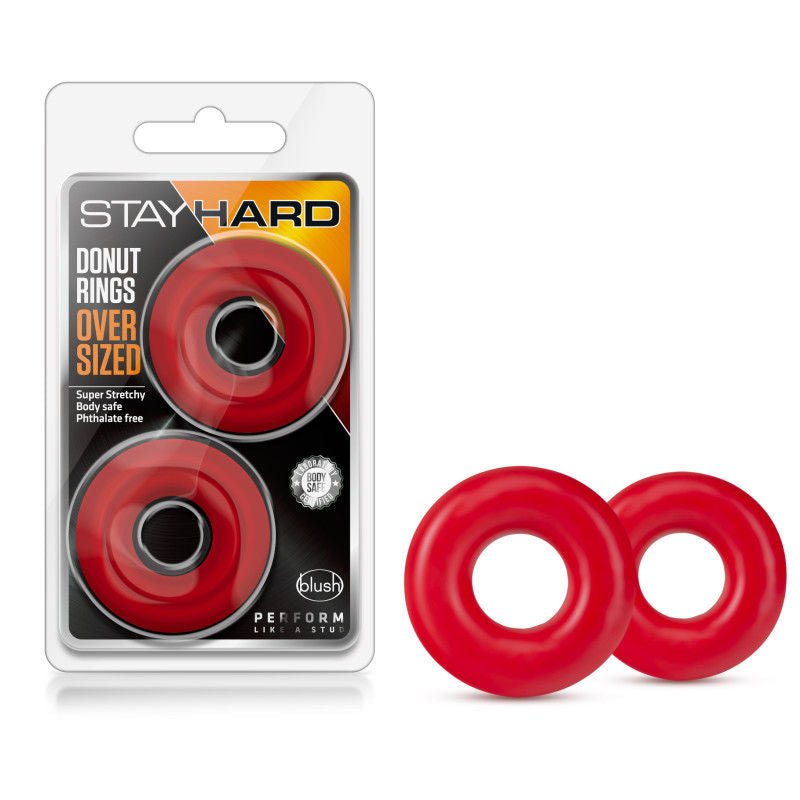 Stay hard - donut cock rings oversized - Product front view and box front view | Flirtybay.com.au