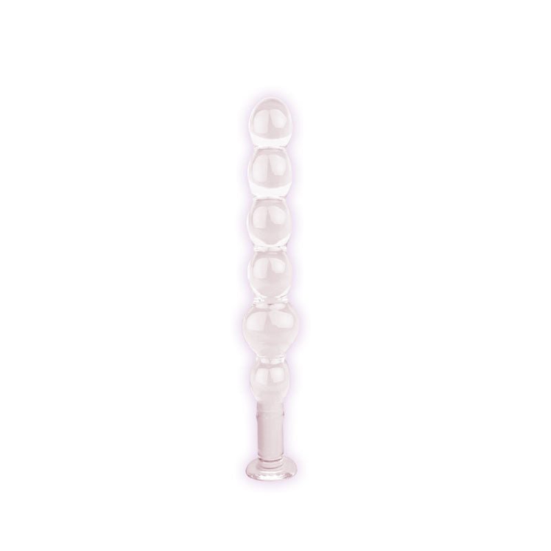 The 9's glass first thins - elliptical dildo - Product front view  | Flirtybay.com.au