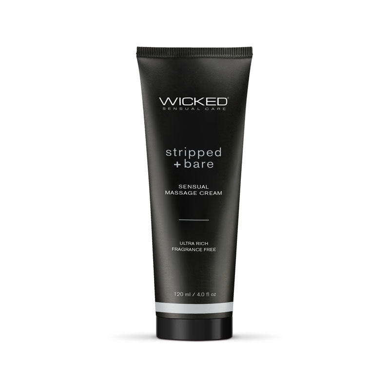 Wicked - stripped + bare -  sensual massage cream - Product front view  | Flirtybay.com.au