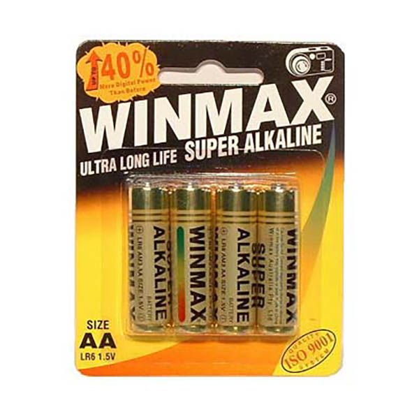 Winmax - aa super alkaline batteries 4 pack - Product front view  | Flirtybay.com.au