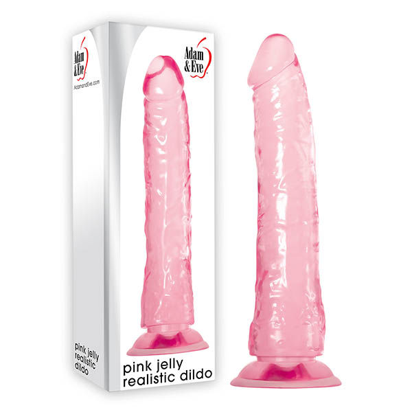 Adam & eve jelly realistic dildo - Product front view and box front view | Flirtybay Adult Shop Australia Lingerie Shop