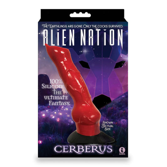 Alien nation - cerberus - suction dildo 8" -  box front view | Flirtybay