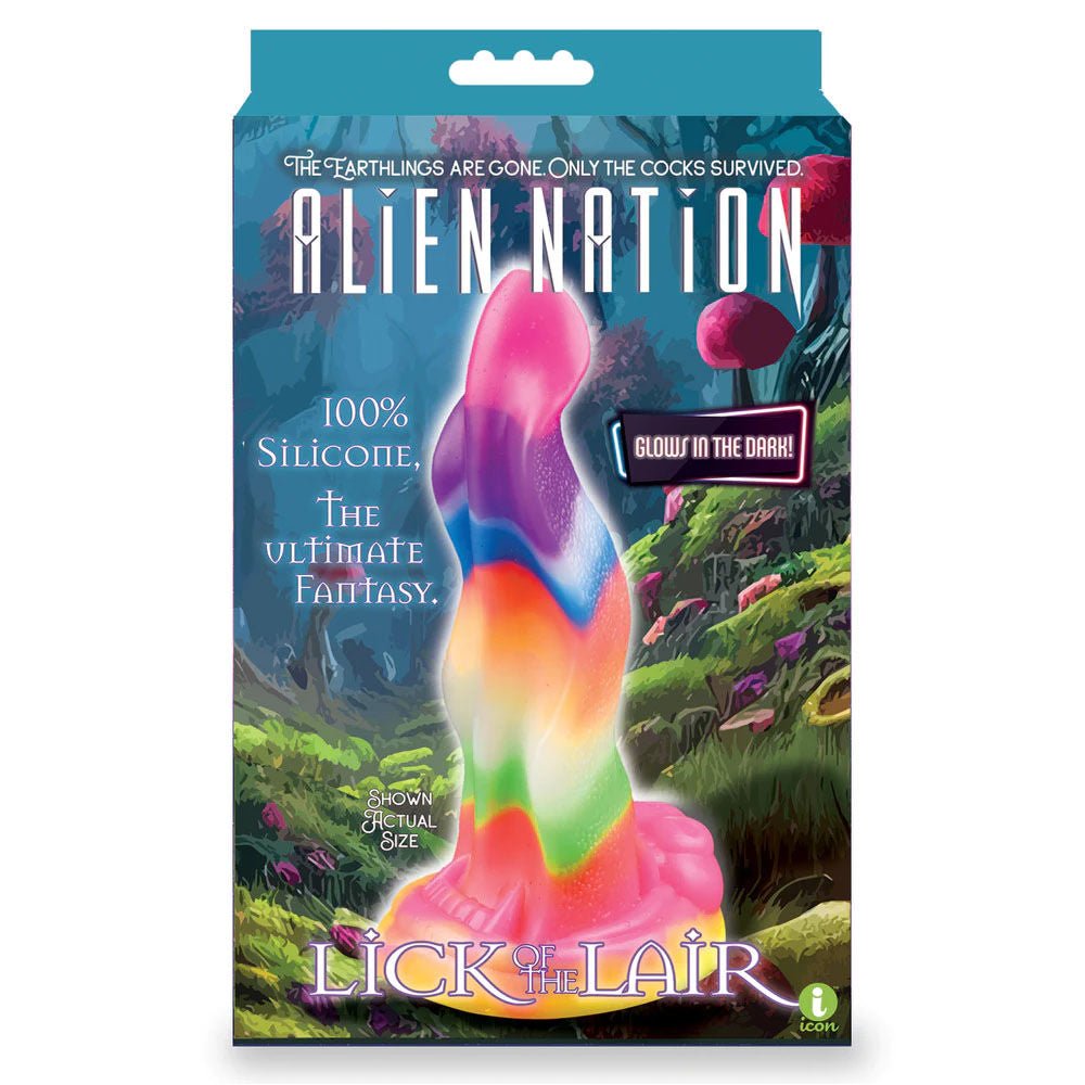 Alien nation - lick of the lair - suction dildo 7" -  box front view | Flirtybay