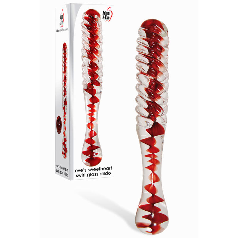 Adam & Eve - Sweetheart Swirl Glass Dildo